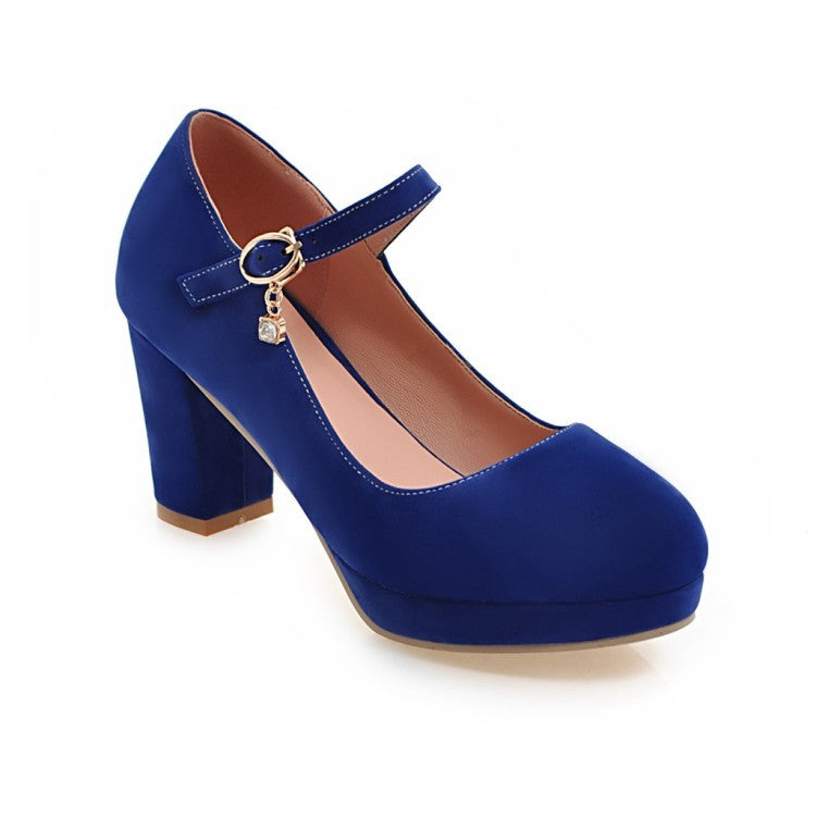 Women Pumps Ankle Strap Red Bridal Wedding Party Platform Dress High Heel Shoes Suede Ladies Black Office Shoes 32-43