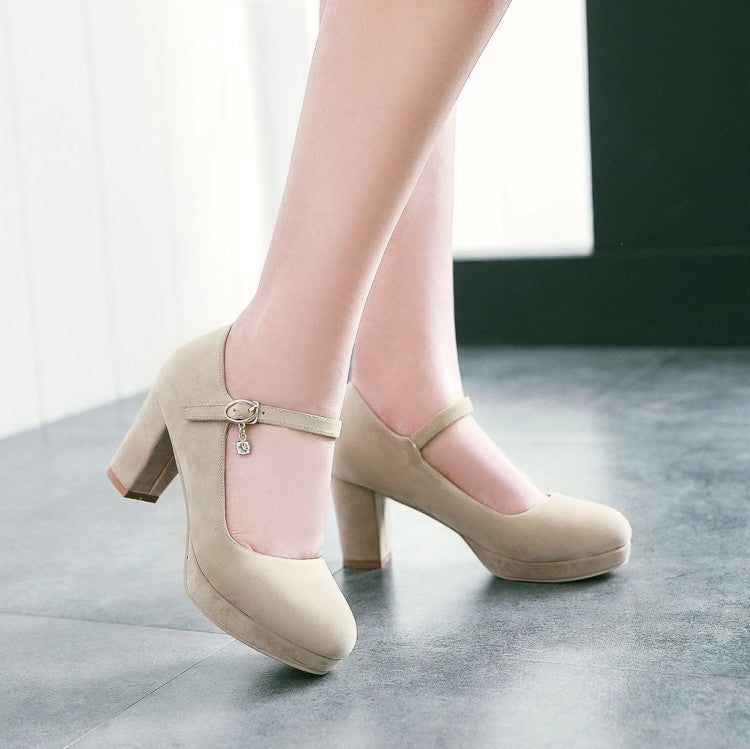 Women Pumps Ankle Strap Red Bridal Wedding Party Platform Dress High Heel Shoes Suede Ladies Black Office Shoes 32-43