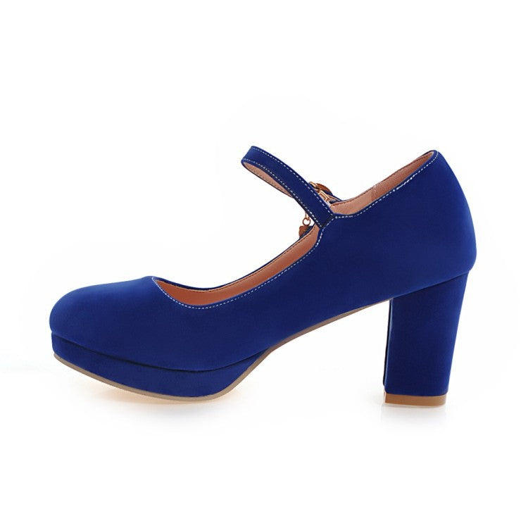 Women Pumps Ankle Strap Red Bridal Wedding Party Platform Dress High Heel Shoes Suede Ladies Black Office Shoes 32-43