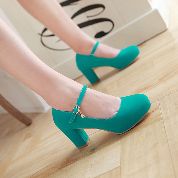 Women Pumps Ankle Strap Red Bridal Wedding Party Platform Dress High Heel Shoes Suede Ladies Black Office Shoes 32-43