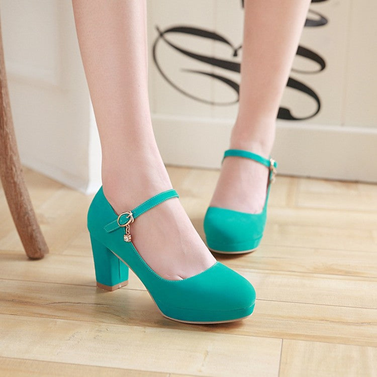 Women Pumps Ankle Strap Red Bridal Wedding Party Platform Dress High Heel Shoes Suede Ladies Black Office Shoes 32-43