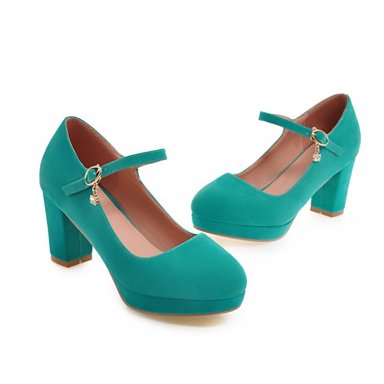 Women Pumps Ankle Strap Red Bridal Wedding Party Platform Dress High Heel Shoes Suede Ladies Black Office Shoes 32-43