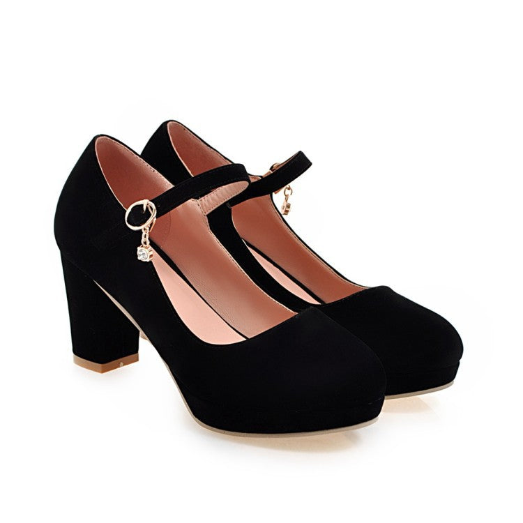 Women Pumps Ankle Strap Red Bridal Wedding Party Platform Dress High Heel Shoes Suede Ladies Black Office Shoes 32-43
