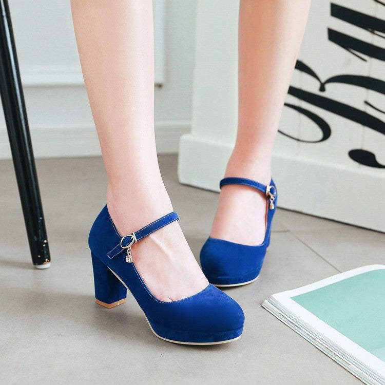 Women Pumps Ankle Strap Red Bridal Wedding Party Platform Dress High Heel Shoes Suede Ladies Black Office Shoes 32-43