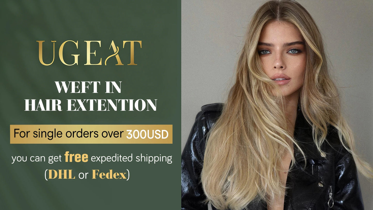 Ugeat Sew in Hair Extensions Human Hair Soft Natural Dark Root  Hair Bundles for Women Hair Weaves 100G Remy Human Hair