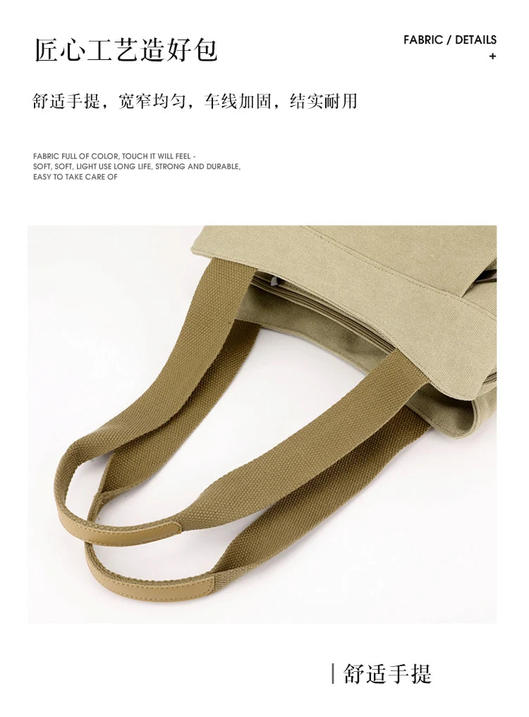 Retro Canvas Shoulder Bag Multifunctional Large Capacity Casual Crossbody Bag for Women