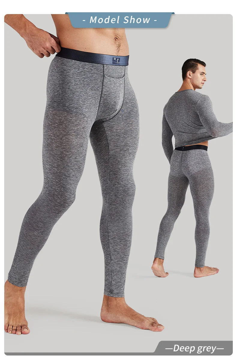 52025 Men's Thermal Leggings – Soft MicroModal with Merino Wool & Silk. Lightweight, Breathable, and Luxuriously comfortable