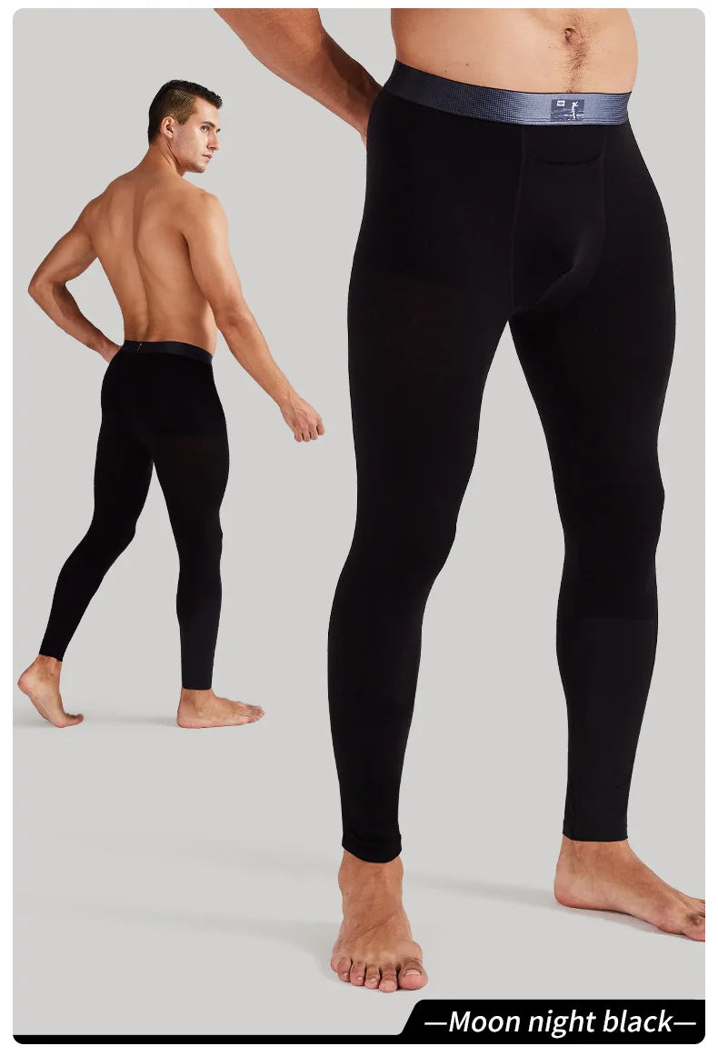 52025 Men's Thermal Leggings – Soft MicroModal with Merino Wool & Silk. Lightweight, Breathable, and Luxuriously comfortable