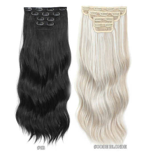 24Inches 220Grams Body Wave Clips In Piano Blond 27/613 M888 Bio Protain High Temperature Synthetic Hair Extensions 4Pcs/Lot