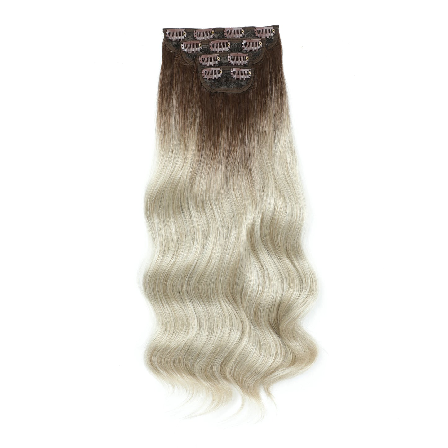 24Inches 220Grams Body Wave Clips In Piano Blond 27/613 M888 Bio Protain High Temperature Synthetic Hair Extensions 4Pcs/Lot