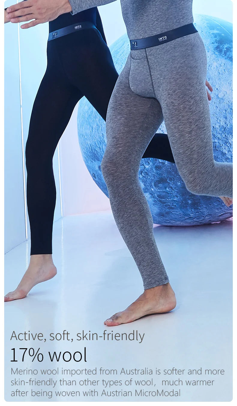 52025 Men's Thermal Leggings – Soft MicroModal with Merino Wool & Silk. Lightweight, Breathable, and Luxuriously comfortable