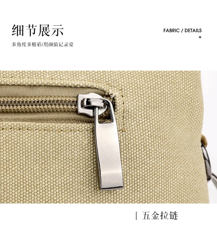 Retro Canvas Shoulder Bag Multifunctional Large Capacity Casual Crossbody Bag for Women
