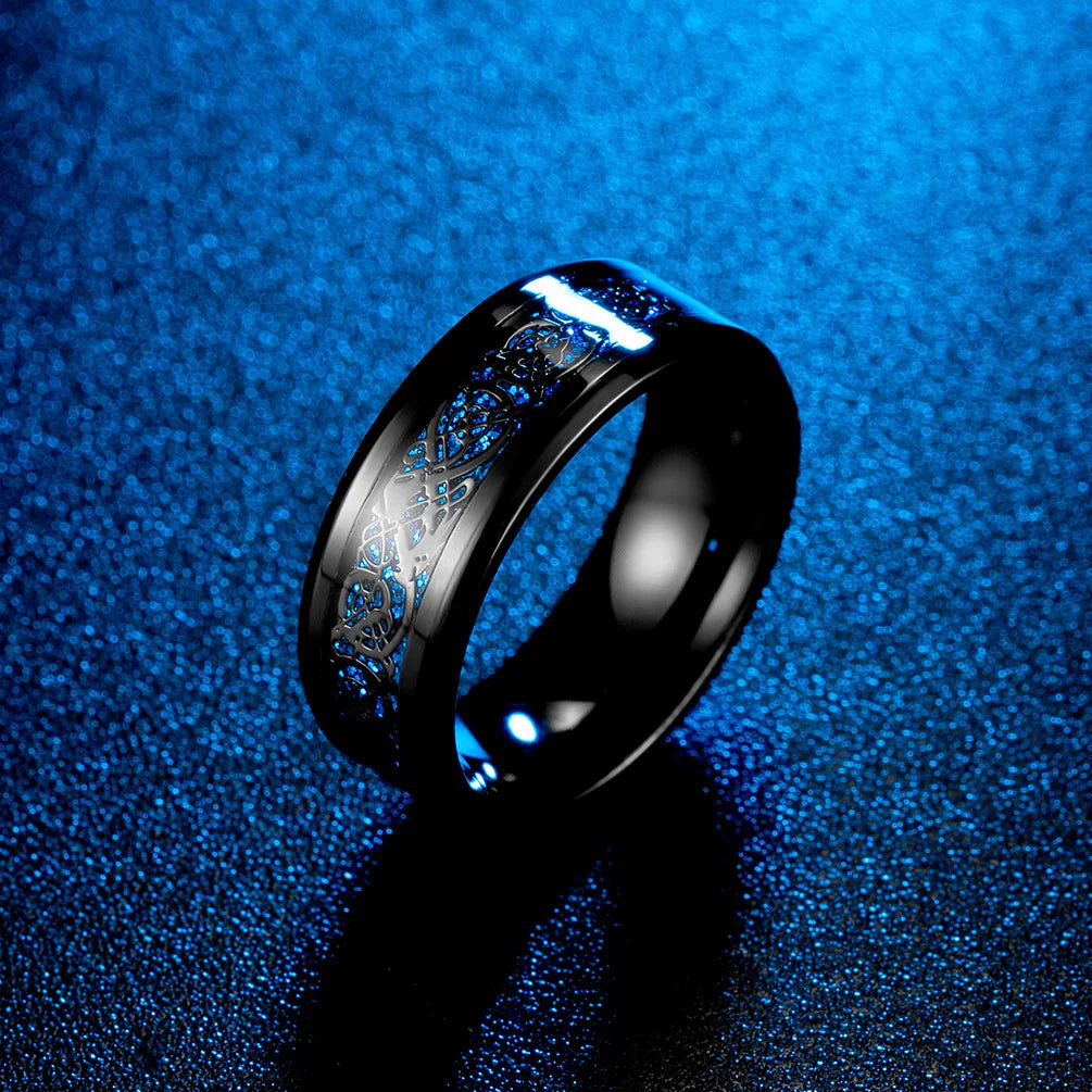 Stainless Steel Star Moon Wedding Band Black Rings For Men Free Shipping Knuckle Ring Fashion Trendy Jewelry Anillos De Hombre