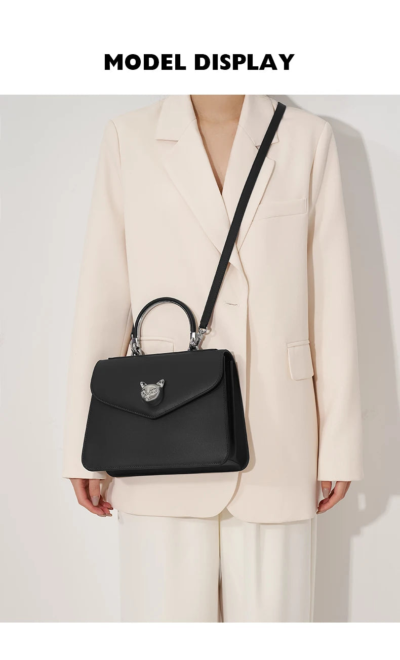 2025 BAFELLI CAT WOMEN'S NEW FASHION HANDBAG LADY STYLISH BUSINESS FEMALE LEATHER LUXURY BRAND CASUAL SHOULDER PURSE