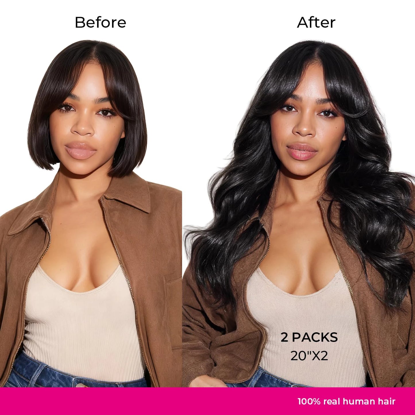 Full Head Body Wave Human Hair Extensions Natural Color 8Pcs 120G 240G Per Pack Loose Wave Clip In Hair Extensions 14-26 Inch
