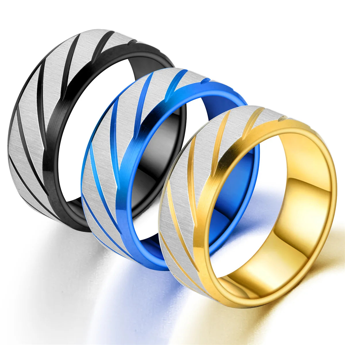 Stainless Steel Star Moon Wedding Band Black Rings For Men Free Shipping Knuckle Ring Fashion Trendy Jewelry Anillos De Hombre