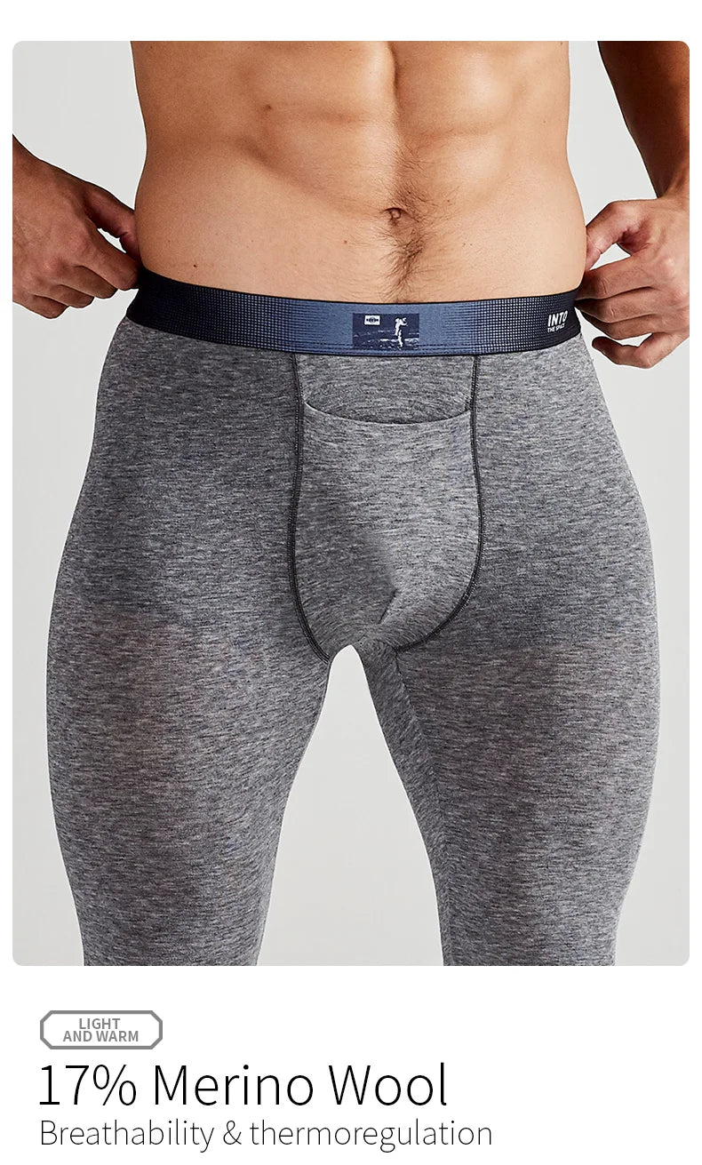 52025 Men's Thermal Leggings – Soft MicroModal with Merino Wool & Silk. Lightweight, Breathable, and Luxuriously comfortable