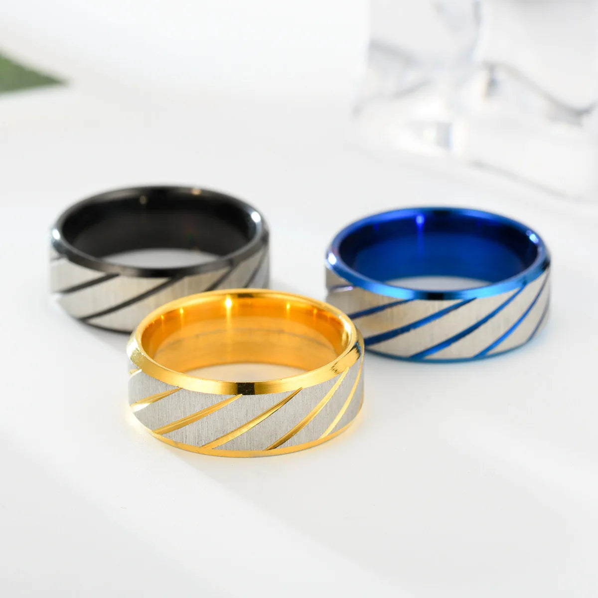 Stainless Steel Star Moon Wedding Band Black Rings For Men Free Shipping Knuckle Ring Fashion Trendy Jewelry Anillos De Hombre