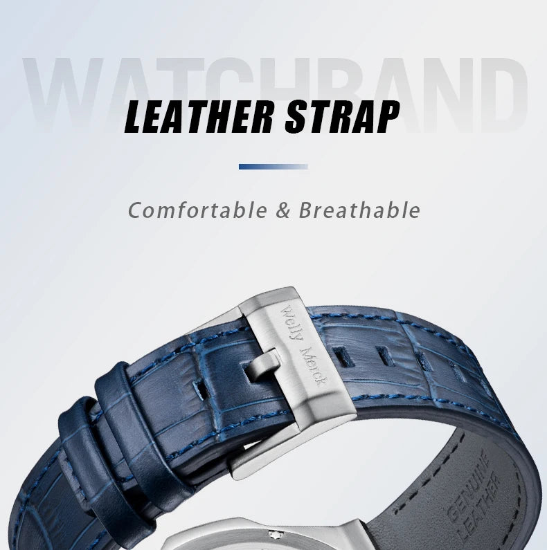 WM Watch World Time Series Men Watches reloj hombre Business Automatic Mechanical Welly Merck Wrist Watch For Man 124M-WM