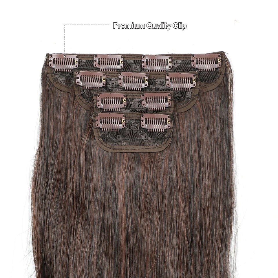 24Inches 220Grams Body Wave Clips In Piano Blond 27/613 M888 Bio Protain High Temperature Synthetic Hair Extensions 4Pcs/Lot