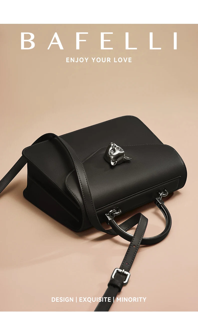 2025 BAFELLI CAT WOMEN'S NEW FASHION HANDBAG LADY STYLISH BUSINESS FEMALE LEATHER LUXURY BRAND CASUAL SHOULDER PURSE