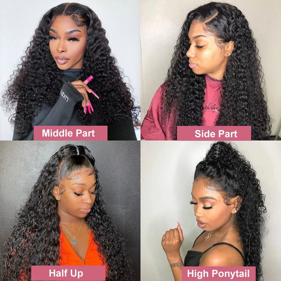 Deep Wave 13x6 HD Glueless Wear And Go Wigs 100% Human Hair For Women 250% Water Wave Curly Lace Front human hair Wig On Sale