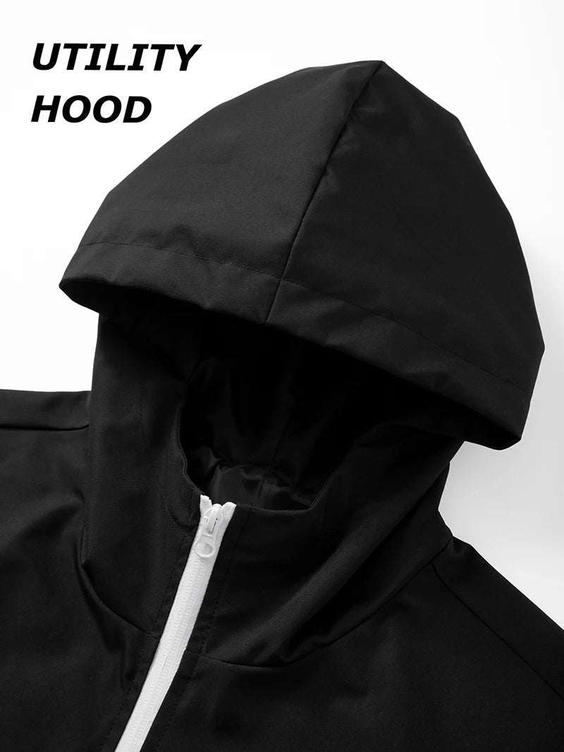 Men's Trendy 2 Piece Tracksuit Set Hooded Full Zip Windbreaker Jacket Coat Tops Quick Dry Athletic Jogger Pants Trousers