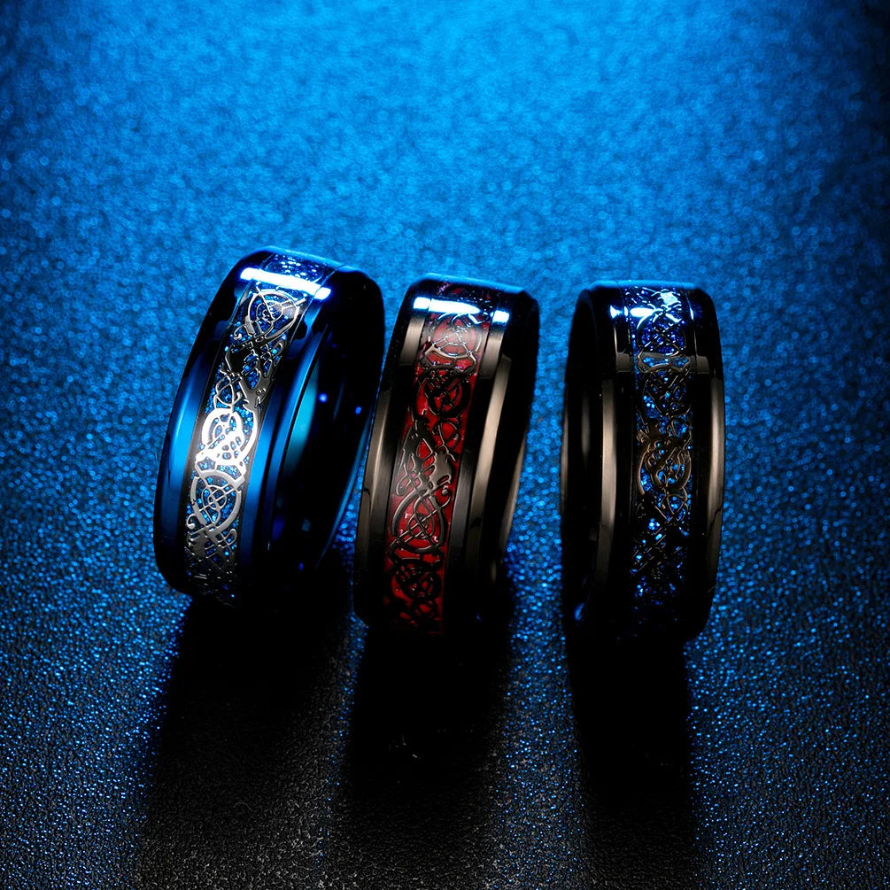 Stainless Steel Star Moon Wedding Band Black Rings For Men Free Shipping Knuckle Ring Fashion Trendy Jewelry Anillos De Hombre