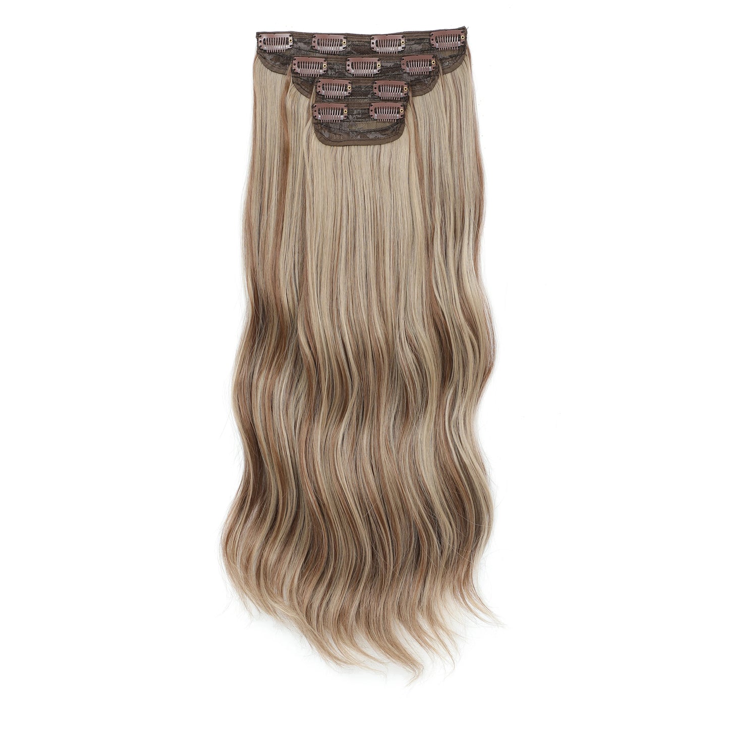 24Inches 220Grams Body Wave Clips In Piano Blond 27/613 M888 Bio Protain High Temperature Synthetic Hair Extensions 4Pcs/Lot