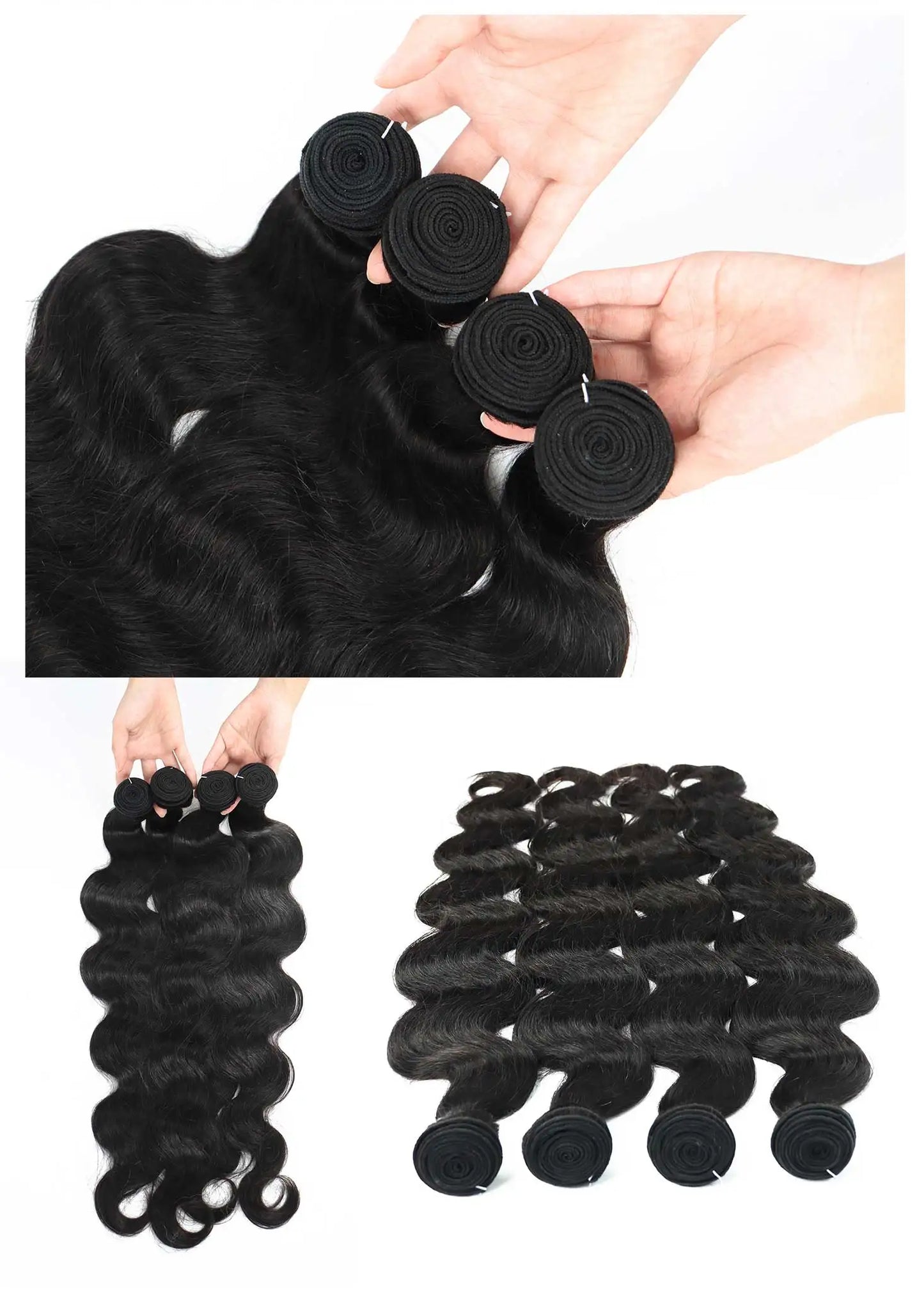 40 50 Inch Body Wave Human Hair Bundles Virgin Raw Human Hair Bundles 16A Brazilian Remy Weave Double Weft Hair Extensions