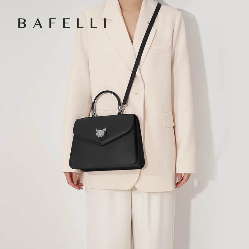 2025 BAFELLI CAT WOMEN'S NEW FASHION HANDBAG LADY STYLISH BUSINESS FEMALE LEATHER LUXURY BRAND CASUAL SHOULDER PURSE