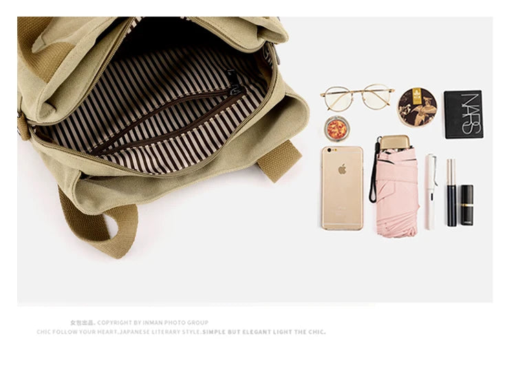 Retro Canvas Shoulder Bag Multifunctional Large Capacity Casual Crossbody Bag for Women