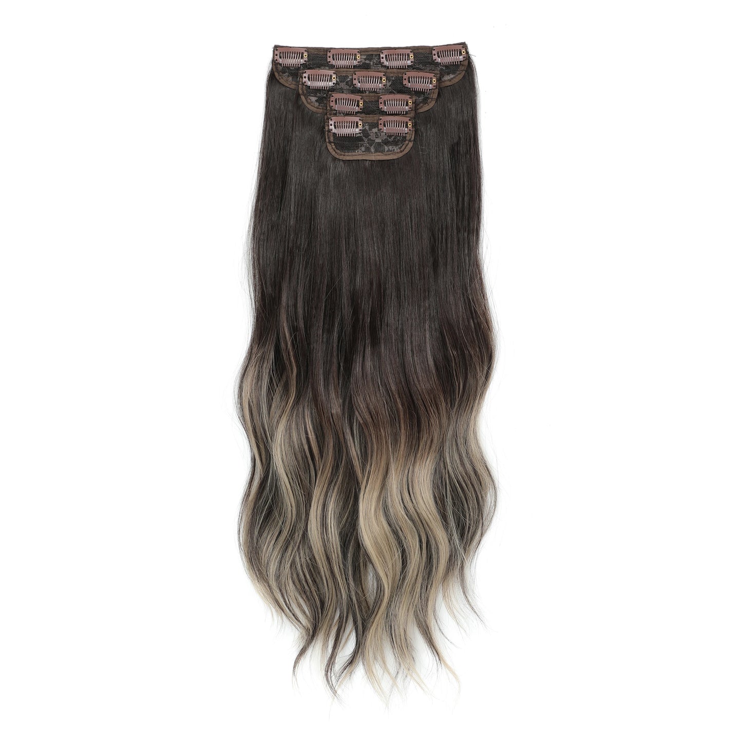 24Inches 220Grams Body Wave Clips In Piano Blond 27/613 M888 Bio Protain High Temperature Synthetic Hair Extensions 4Pcs/Lot