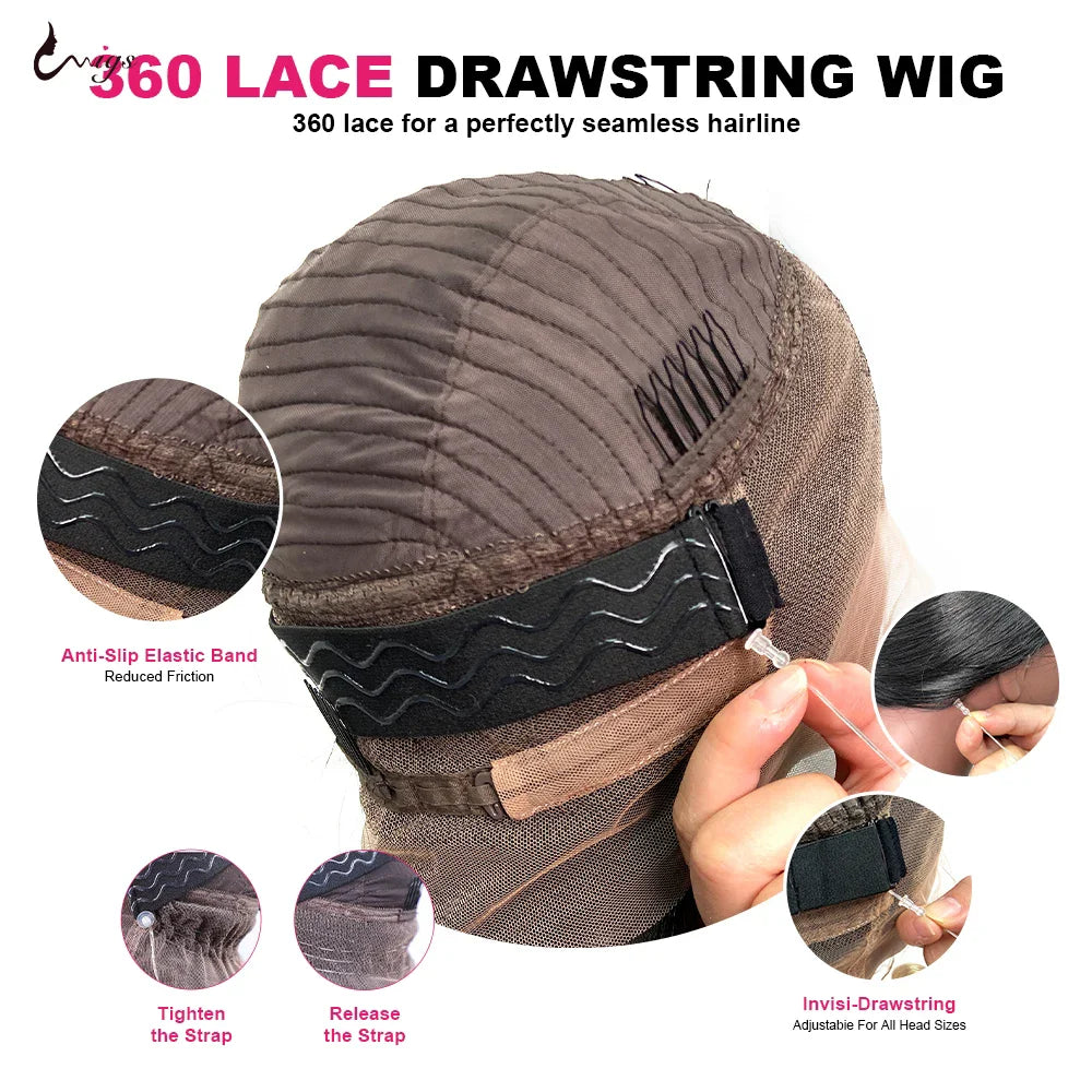 Invisi Strap 360 Full HD Lace Wig 250 Density Glueless Human Hair Wig Chocolate Brown Lace Front Wig Body Wave Frontal Wig