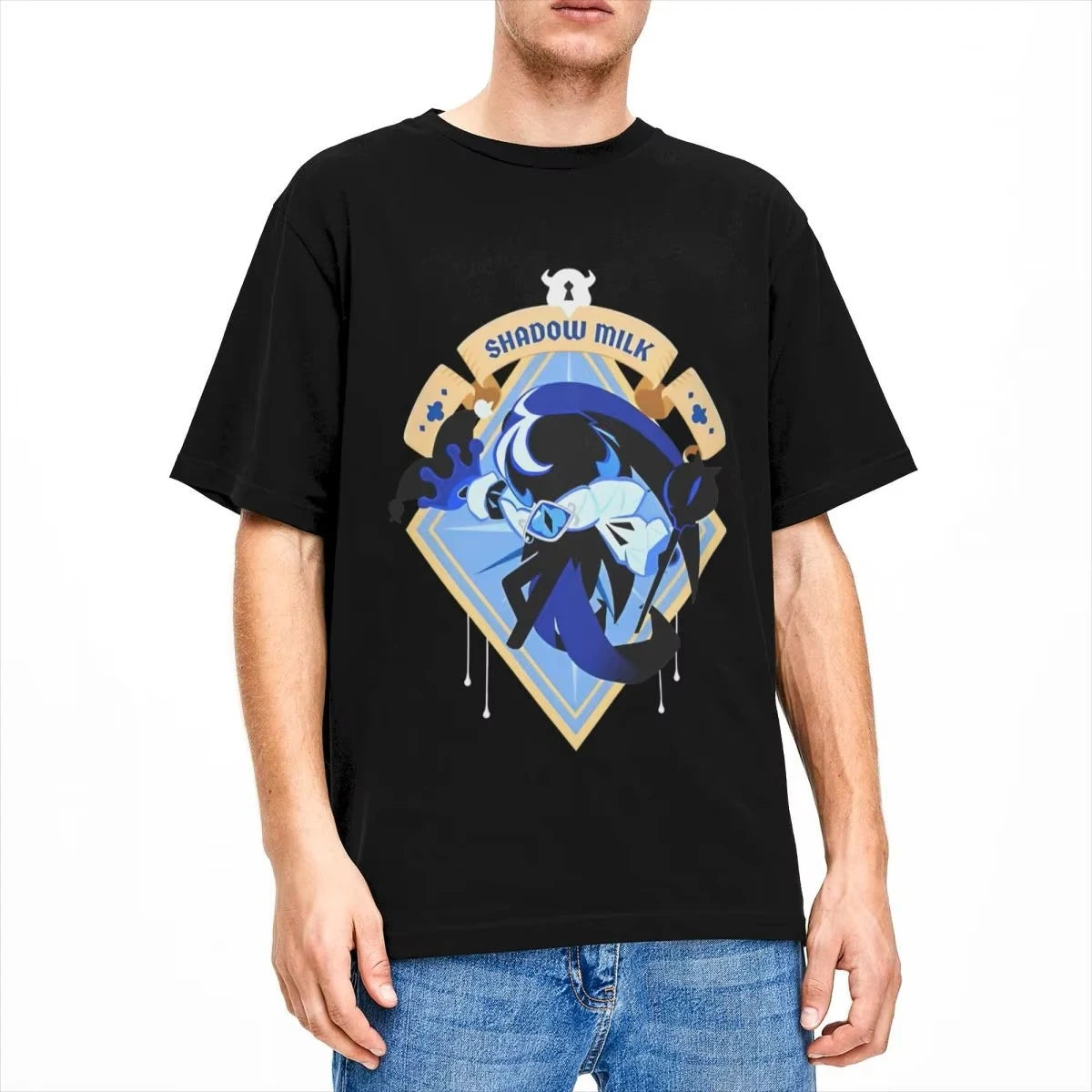 Shadow Milk Cookie Run Kingdom T Shirts Men Women 100% Cotton Leisure T-Shirts O Neck Cartoon Anime Tee Shirt Clothing Printed