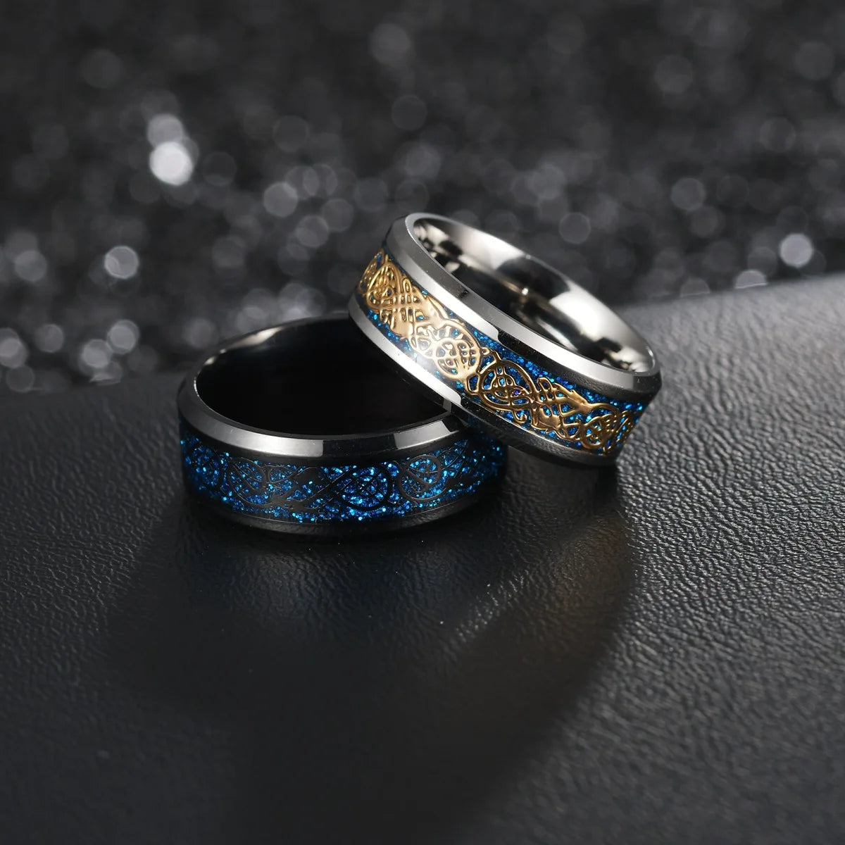 Stainless Steel Star Moon Wedding Band Black Rings For Men Free Shipping Knuckle Ring Fashion Trendy Jewelry Anillos De Hombre