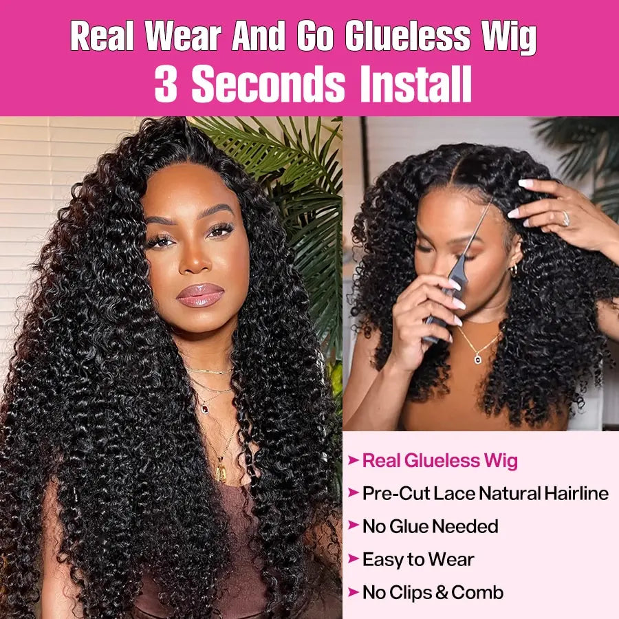 Deep Wave 13x6 HD Glueless Wear And Go Wigs 100% Human Hair For Women 250% Water Wave Curly Lace Front human hair Wig On Sale