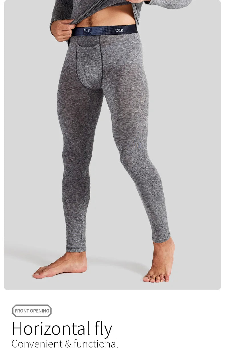 52025 Men's Thermal Leggings – Soft MicroModal with Merino Wool & Silk. Lightweight, Breathable, and Luxuriously comfortable