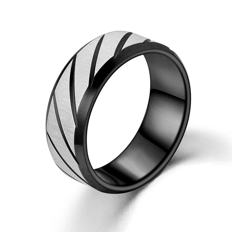 Stainless Steel Star Moon Wedding Band Black Rings For Men Free Shipping Knuckle Ring Fashion Trendy Jewelry Anillos De Hombre