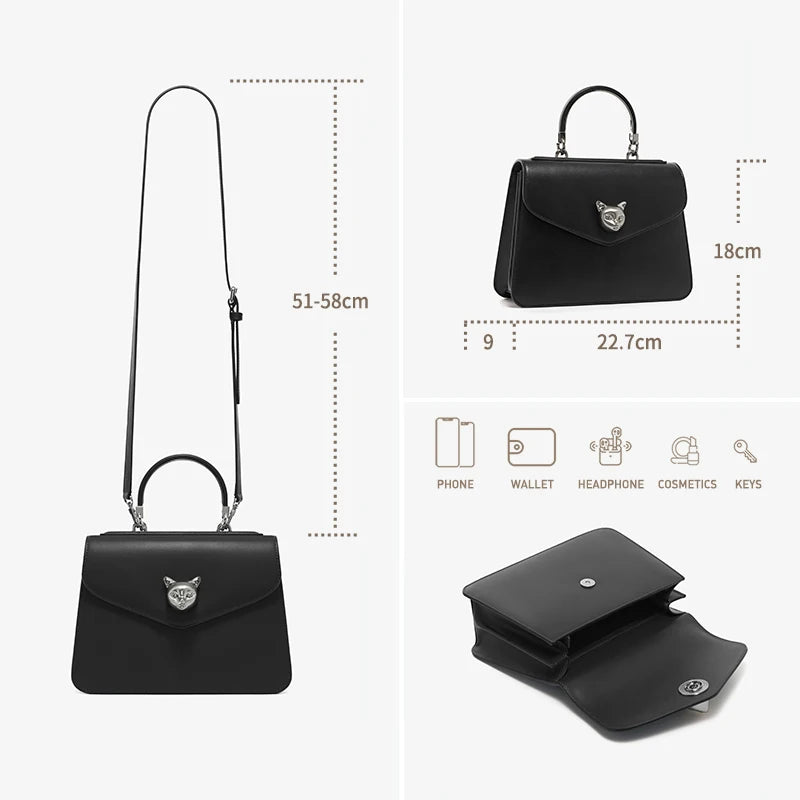 2025 BAFELLI CAT WOMEN'S NEW FASHION HANDBAG LADY STYLISH BUSINESS FEMALE LEATHER LUXURY BRAND CASUAL SHOULDER PURSE