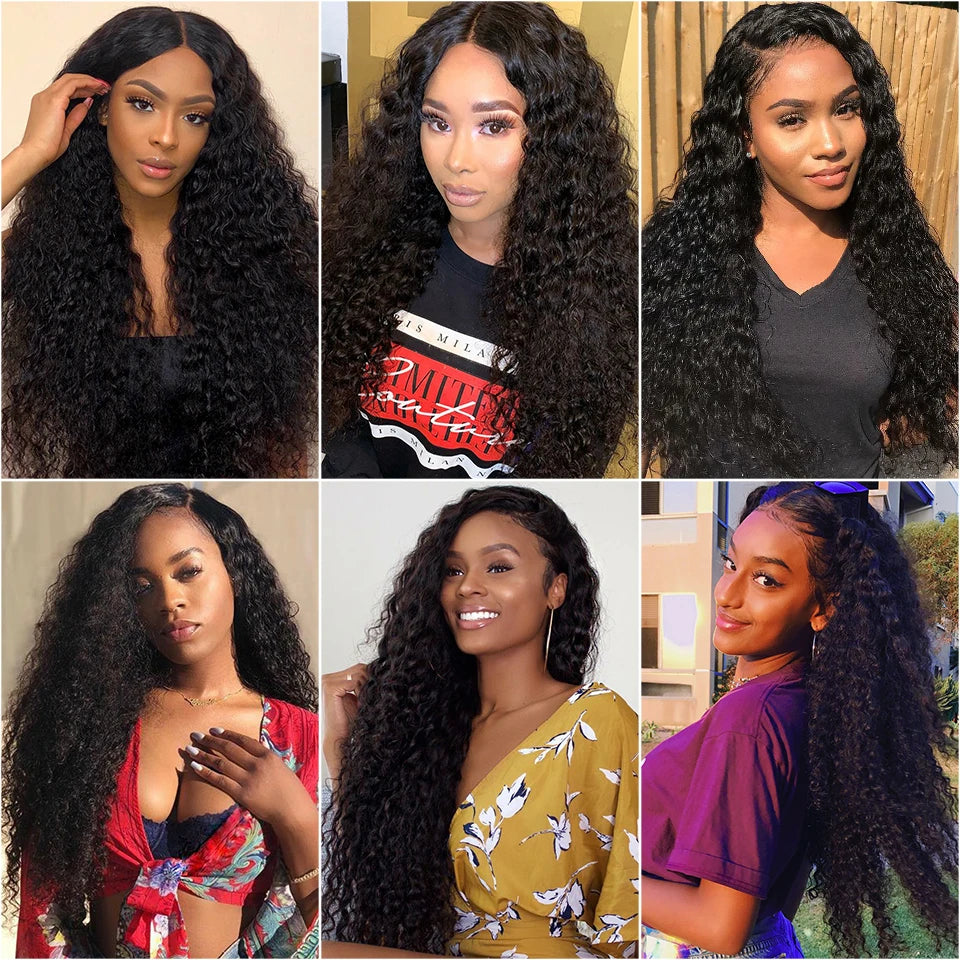 Malaysian Water Wave Bundles With Closure Wet and Wavy Curly Human Hair Bundles With Frontal Virgin Human Hair Weave Extensions