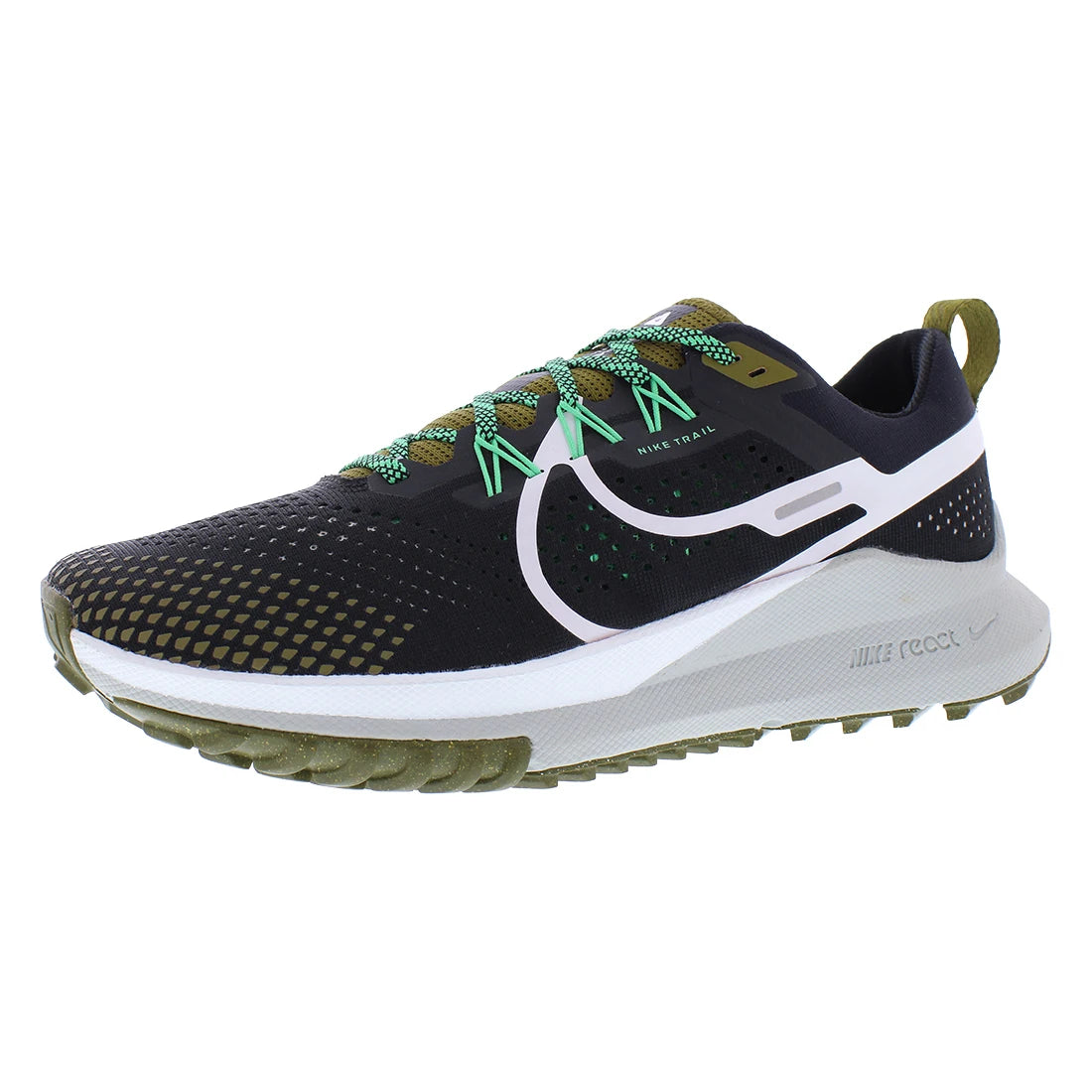 For React Pegasus Trail 4 Unisex Black/White/Olive Flak Trail Running Shoes DJ6158006 China | 100% Authentic