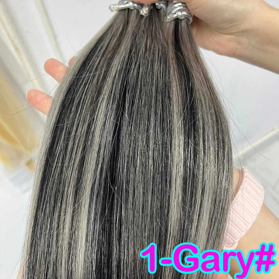 nano rings hair extension real human hair Invisible Mini Silicone Beads Black Brown Blonde Microlink 100% human Hair Extensions