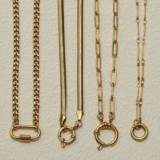 Uworld 18K Gold Stainless Steel Minimalist Cross Chain Necklace Adjustable Multifunctional Clasp Elegant Jewelry Gift for Women