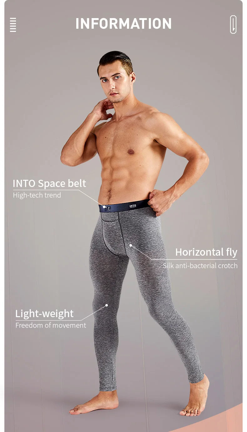 52025 Men's Thermal Leggings – Soft MicroModal with Merino Wool & Silk. Lightweight, Breathable, and Luxuriously comfortable