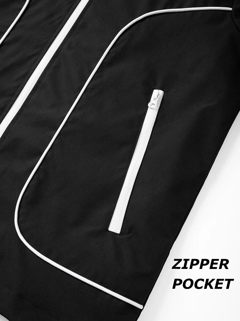 Men's Trendy 2 Piece Tracksuit Set Hooded Full Zip Windbreaker Jacket Coat Tops Quick Dry Athletic Jogger Pants Trousers