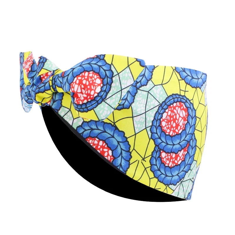 African Print Stretch Bandana Head Wrap Long Scarf Satin Floral Ankara Dashiki Women Party Turban Headwear Cap Hair Accessories