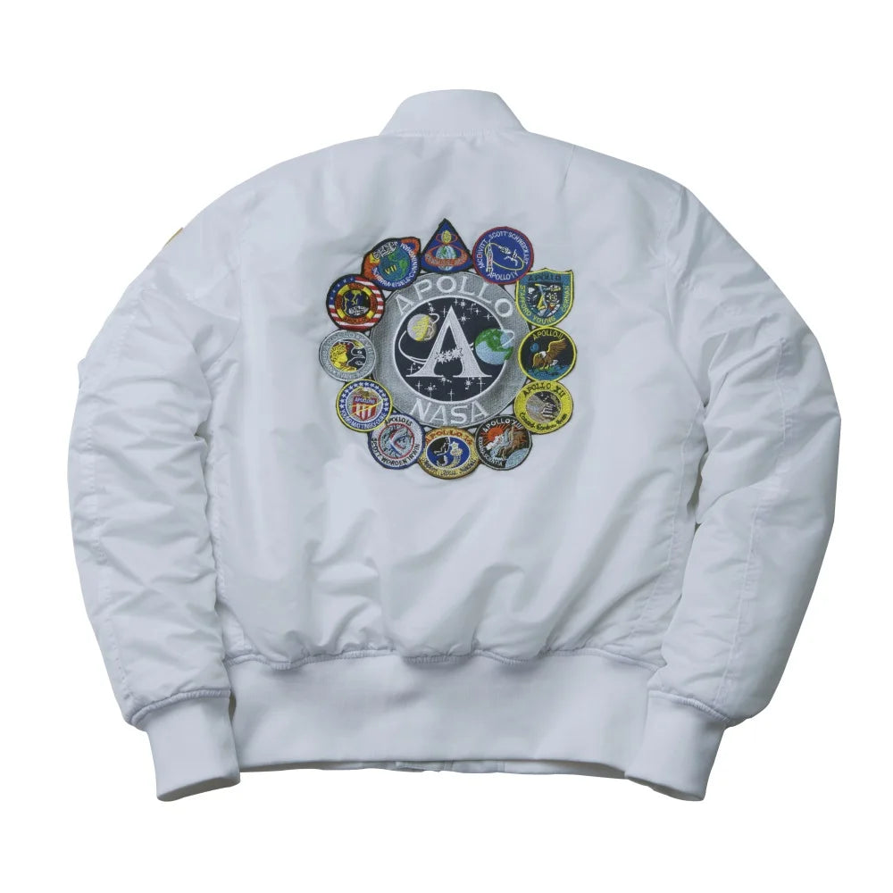 Winter bomber flight jacket vintage MA-1 APOLLO men coat streetwear warm varsity hip hop baseball letterman pilot us air force