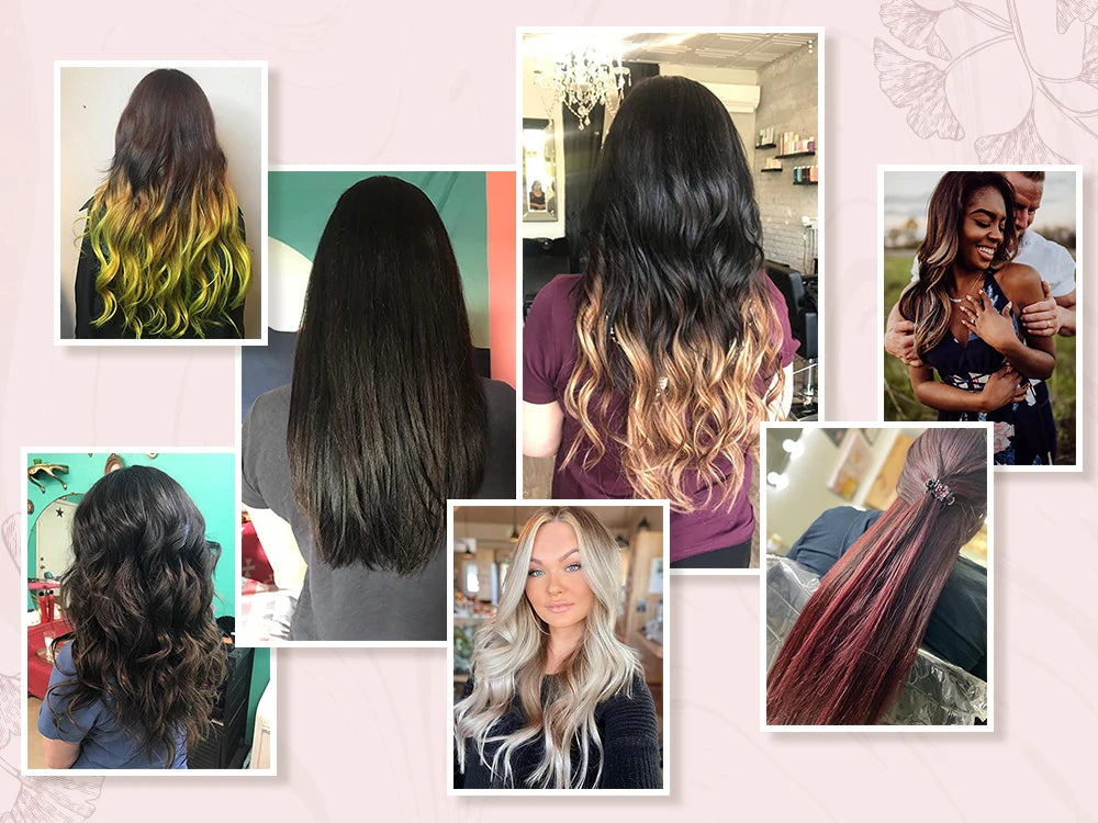 Ugeat Clip In Human Hair Extensions Blonde Color Seamless Invisible Full Head Balayage Soft Remy Hair Extensions For Salon
