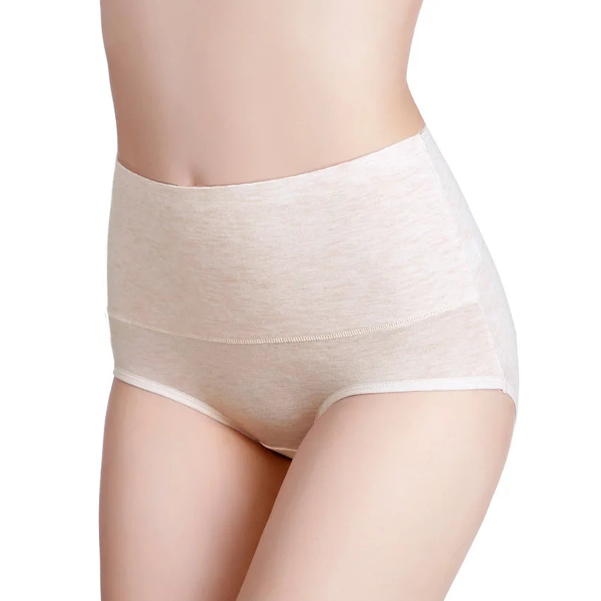 3Pcs Women's Panties Plus Size High Waist Underwear Female Sexy Lingerie Cotton Brief Gril Underpant Breathable Intimates Ladies